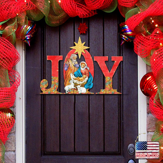 Regal Joy Nativity Christmas Nativity Door Decor by G. DeBrekht - Nativity Holiday Decor - 8121456H