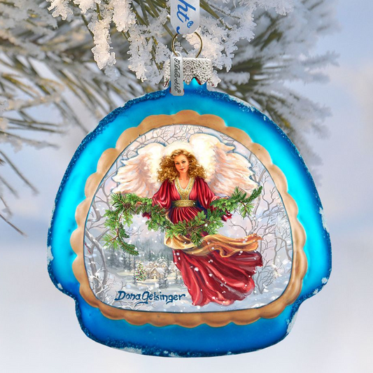Snowfall Angel Glass Ornament by D. Gelsinger - Nativity Holiday Decor - 756-102-DG