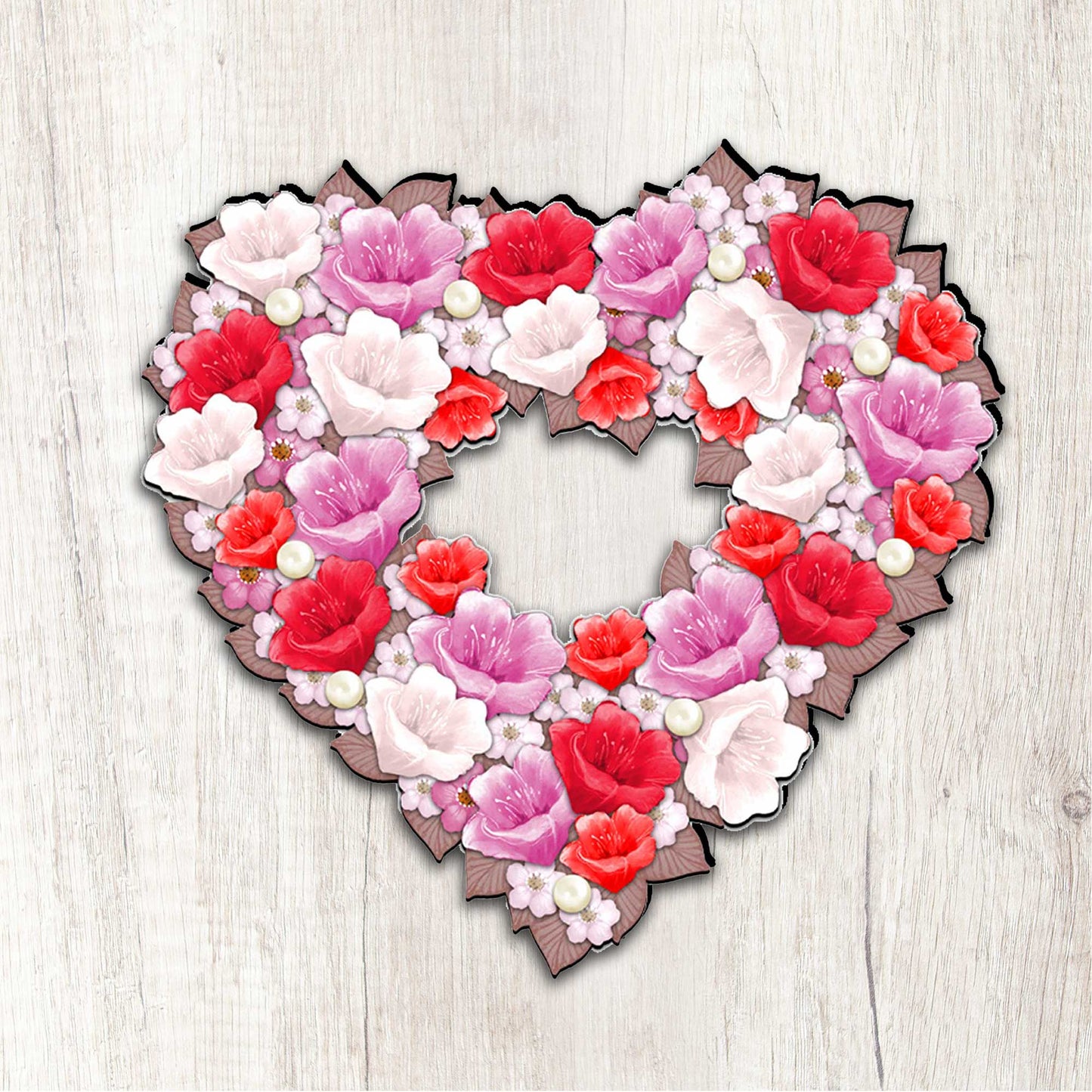 Valentine Heart Holiday Door Wreath by G. DeBrekht - Love Family Kids Decor - 8185308H