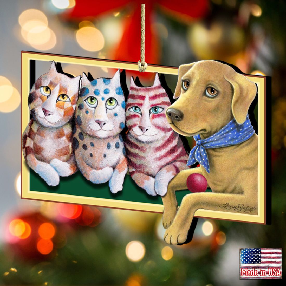 The Dog Wooden Ornaments Pets by Laura Seeley - Pets Dog and Cats Decor - 8511019-LS