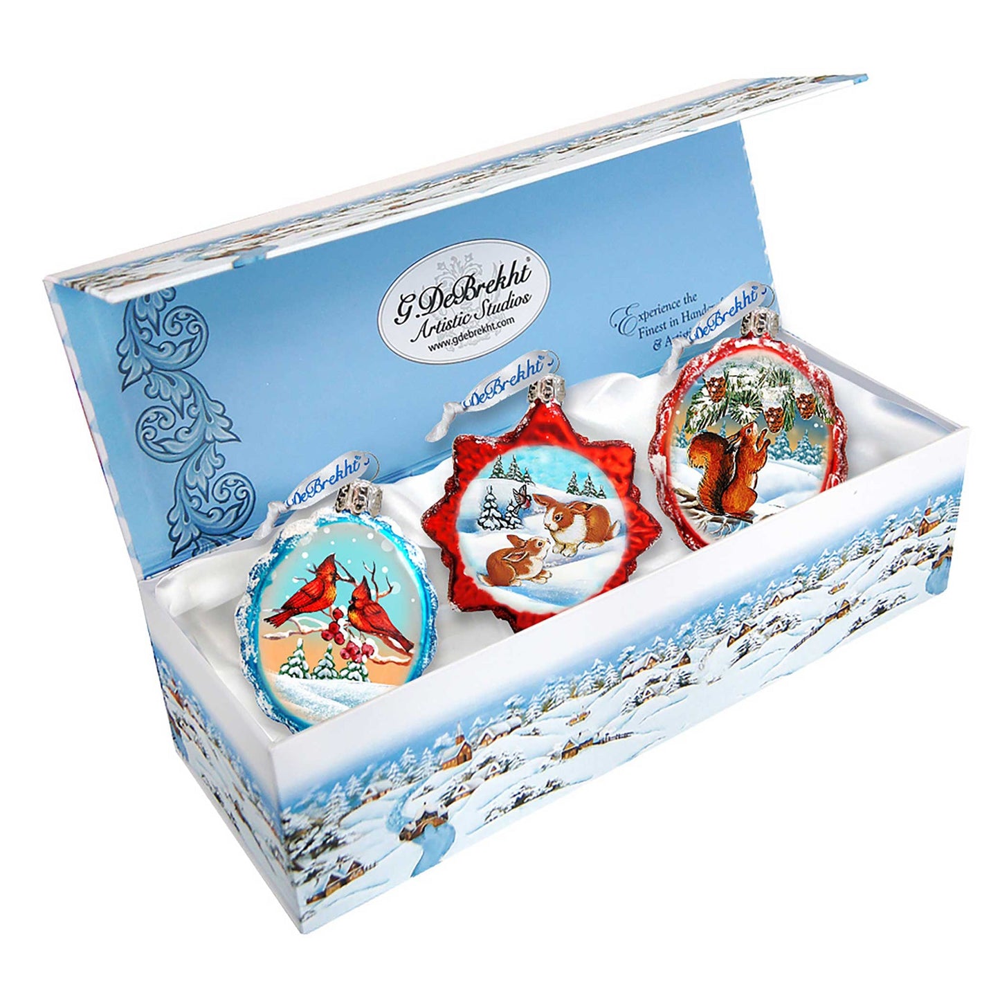 Under and Over the Sea Mercury Glass Ornaments Set of 3 by G. DeBrekht - Wildlife Holiday Decor - 770110S3