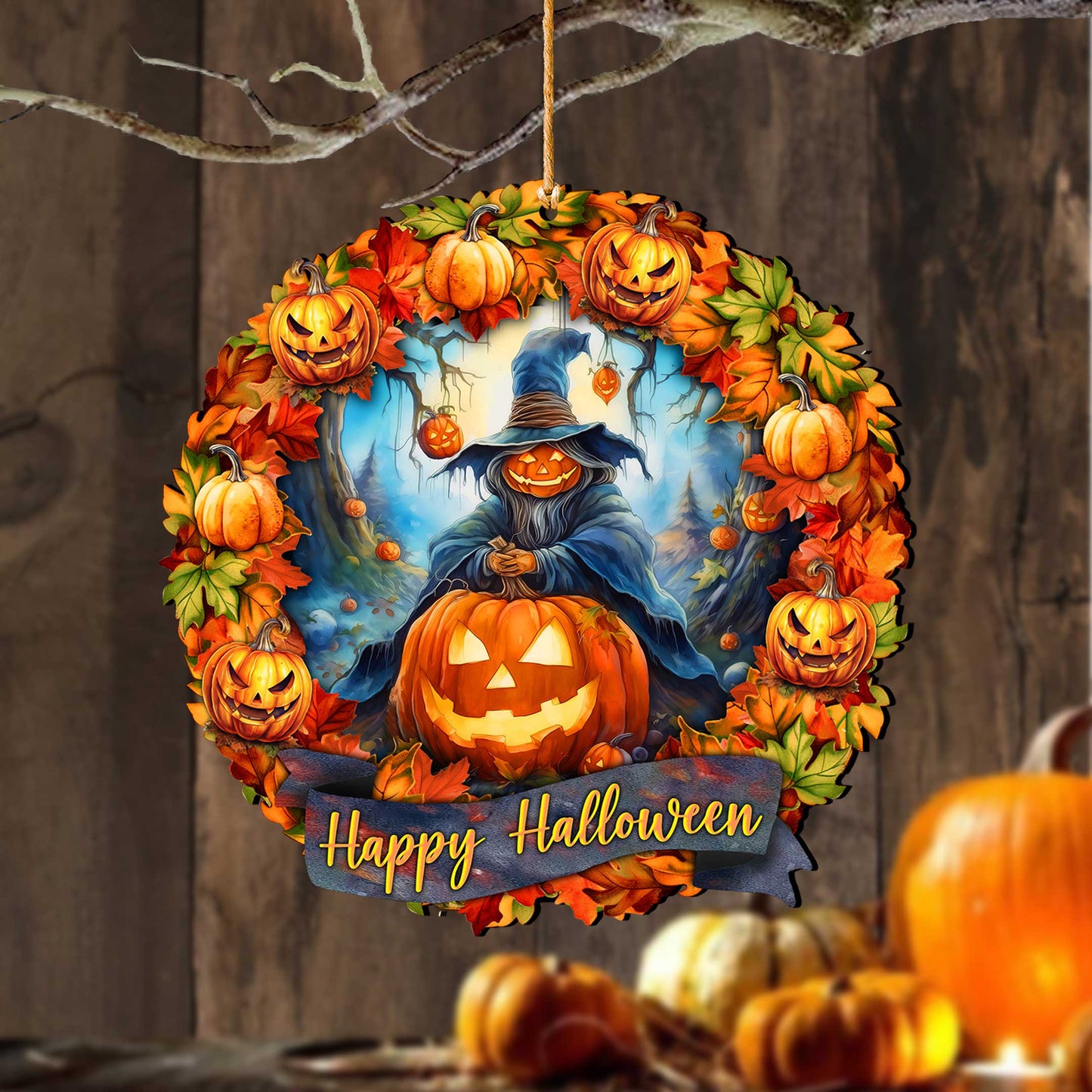Happy Halloween Wreath Ornaments by G. Debrekht  - Halloween Decor - 8652821