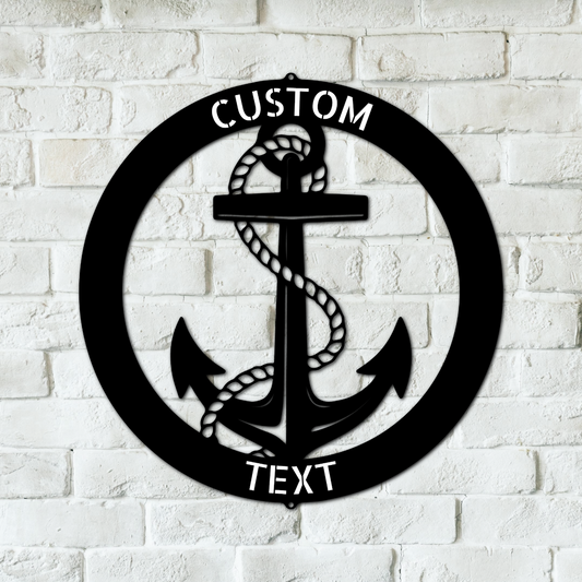 Elaborate Anchor Ring Personalized Gifts - Custom Metal Sign