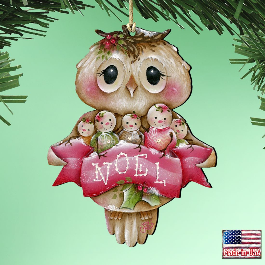 Owl, You Need Is Love Wooden Ornaments by Jamie Mills-Price - Christmas Decor - 8457509