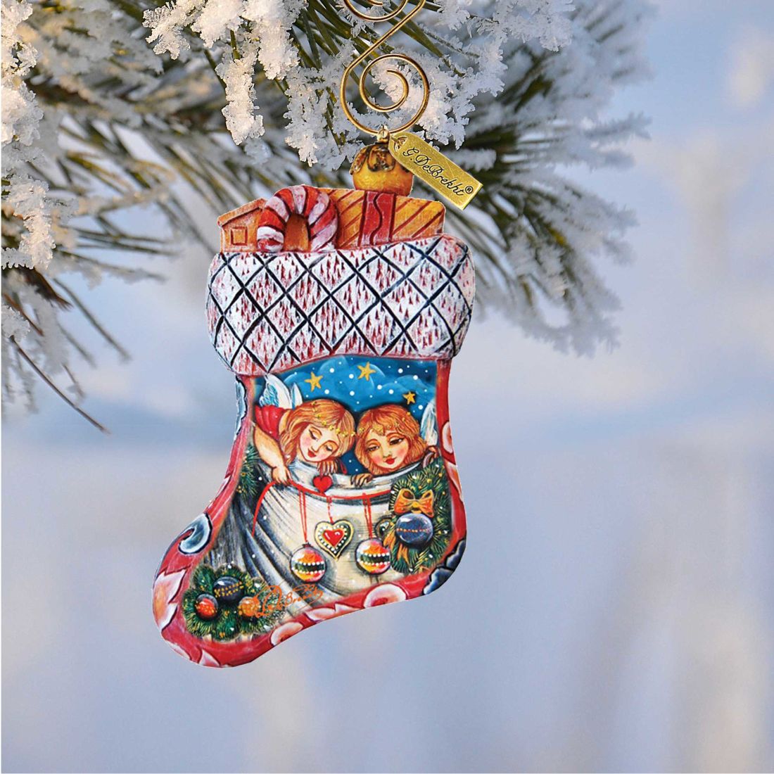 Christmas Angel Stacking Sculpted Hand-Painted Ornament by G. DeBrekht - Christmas Decor - 610821