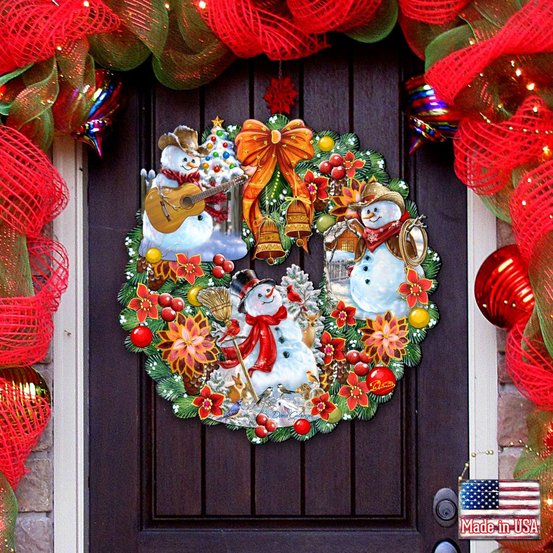 Western Snowy Holiday Door Wreath by D. Gelsinger - Christmas Decor - 8185307-3H-DG