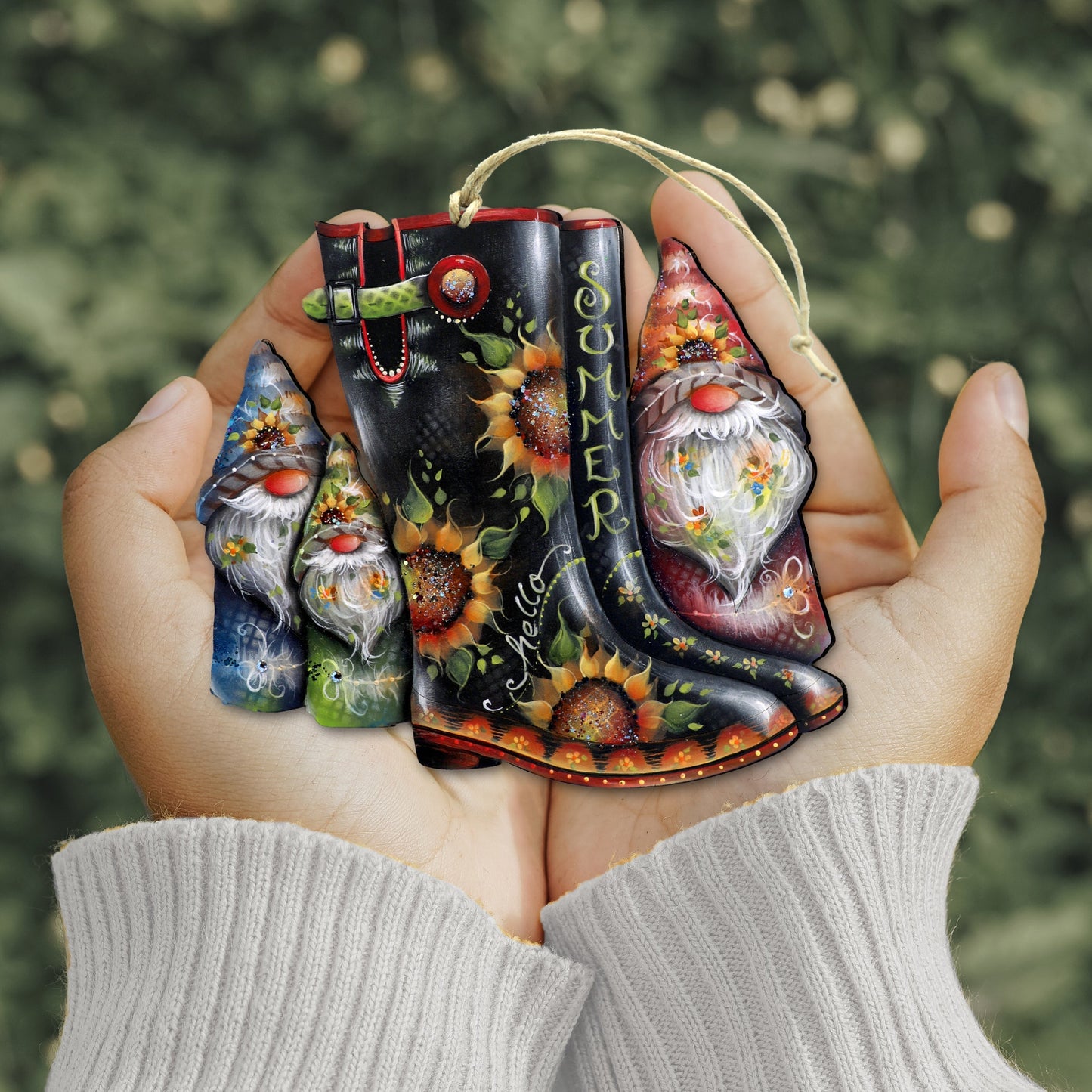 Hello Summer Boots Wooden Ornaments by Jamie Mills-Price Love Kids Family Decor - 8611062-3-MP