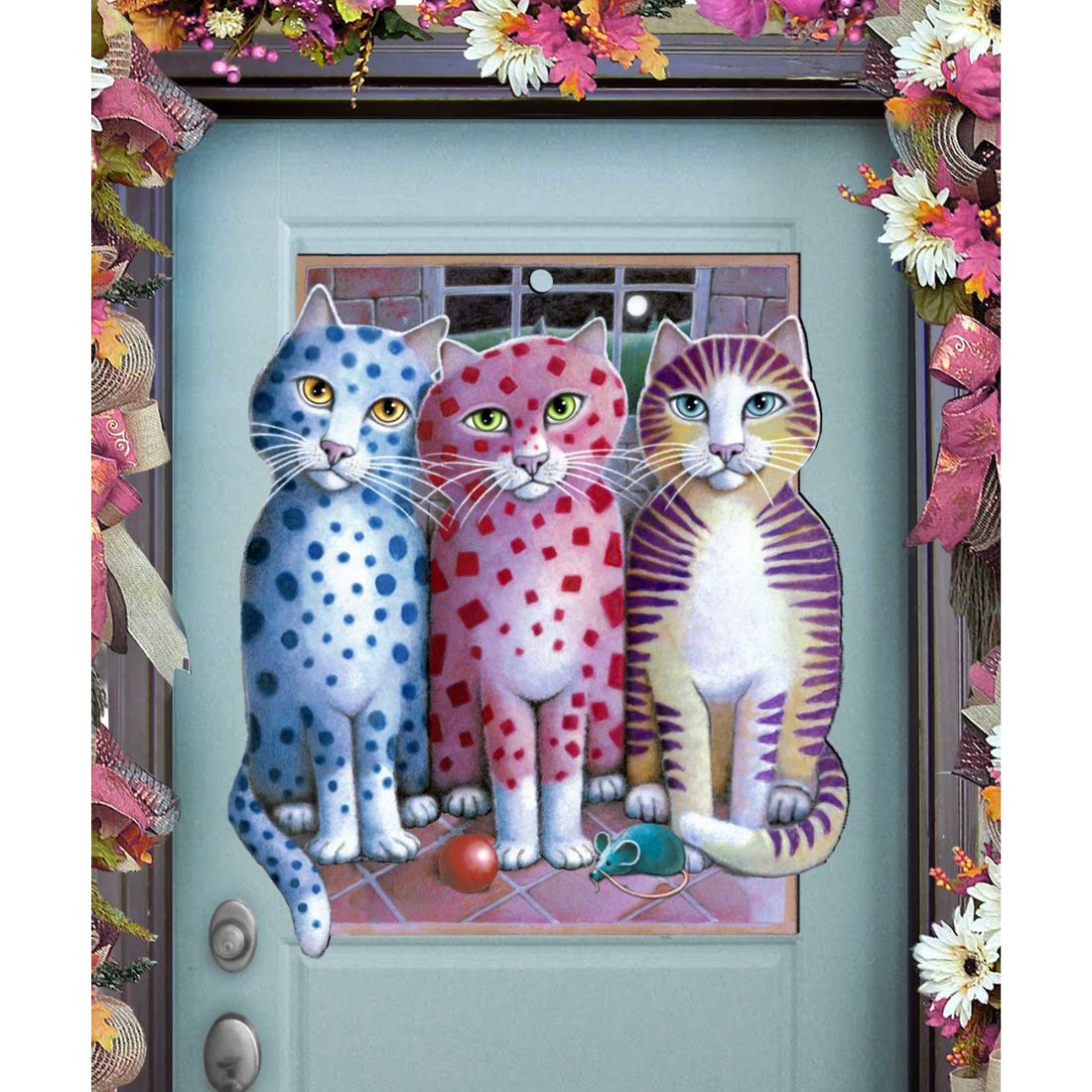 Board Meeting Holiday Door Decor by Laura Seeley - Pets Dog and Cats Decor - 8512051H