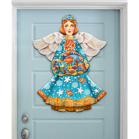 Guardian of The Sea Angel Door Decor by G. DeBrekht - Coastal Holiday Decor - 8152724H