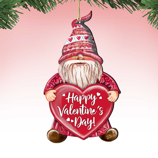 Valentine Gnome Wooden Ornaments by G.DeBrekht - Love Family Kids Decor - 8611020-S2