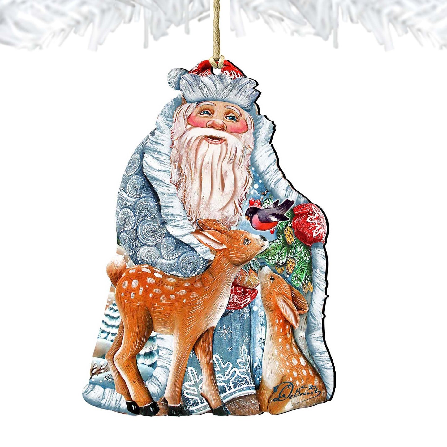 Winter Treasure Christmas Wooden Ornaments by G. DeBrekht - Christmas Santa Snowman Decor - 8114500