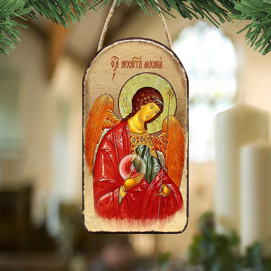 Saint Michael Religious Orthodox Sacred Icon Ornament - Inspirational Icon Decor - 87027