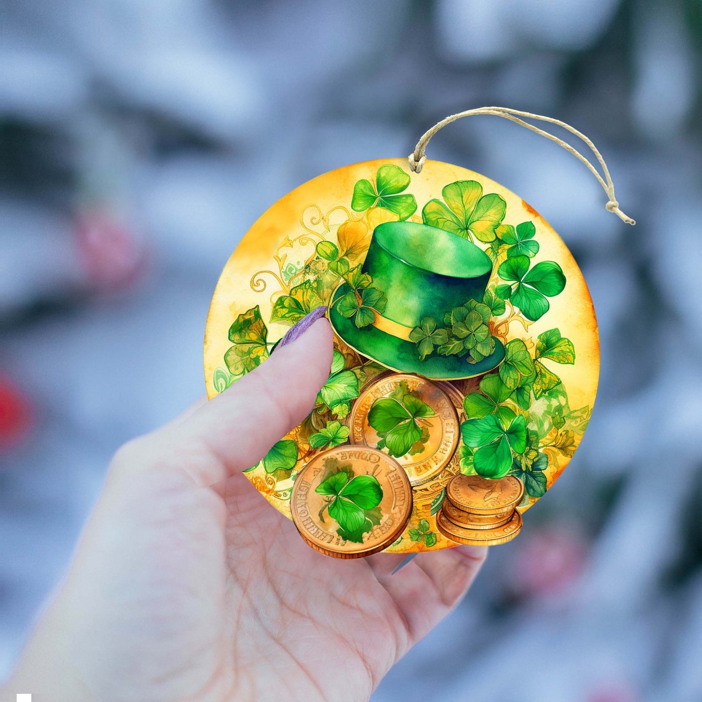 St. Patrick Day Wooden Ornaments by G. DeBrekht Easter Spring Decor - 8652774