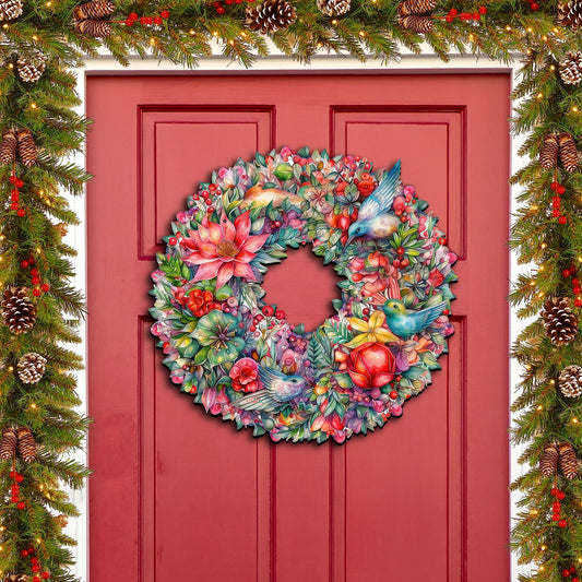 Summer Blooms Wreath Holiday Door Decor by G. Debrekht - Spring Easter Decor - 8611072H