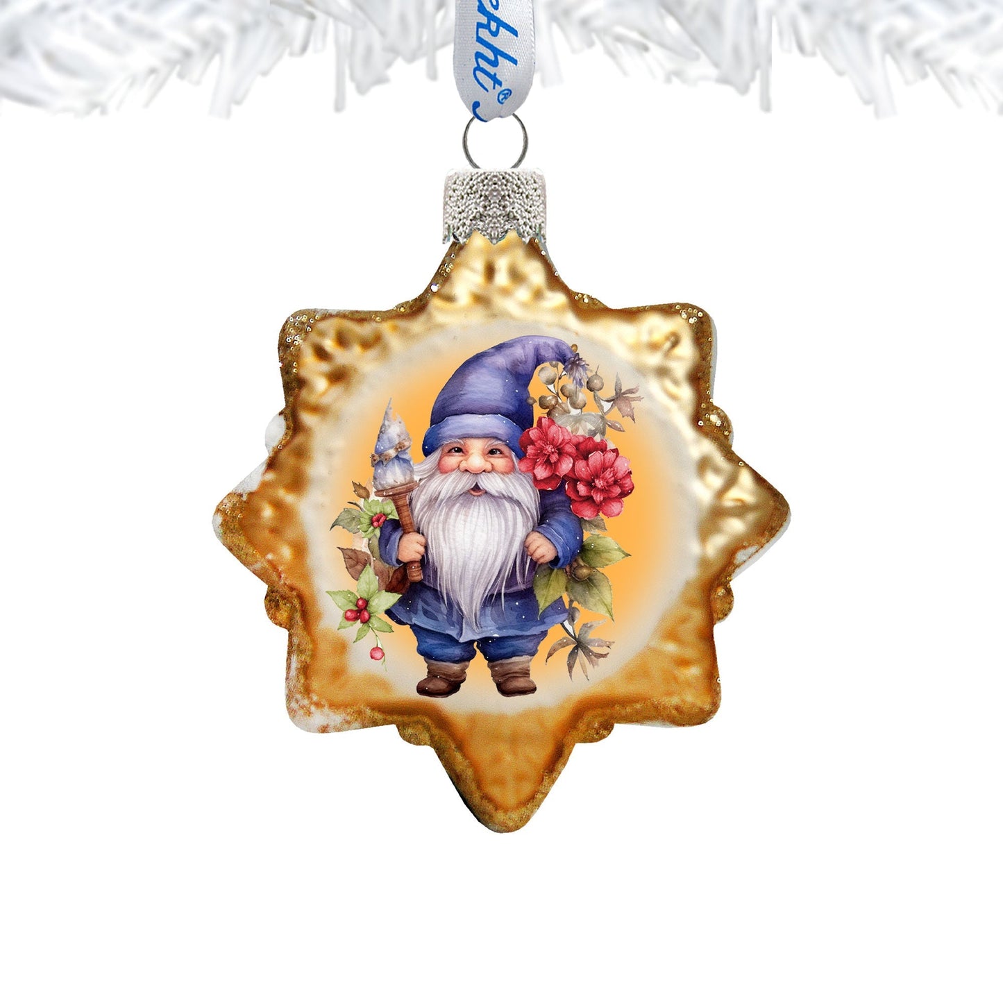 Violet Christmas Gnome Mercury Glass Ornaments by G. Debrekht - Christmas Decor - 776017