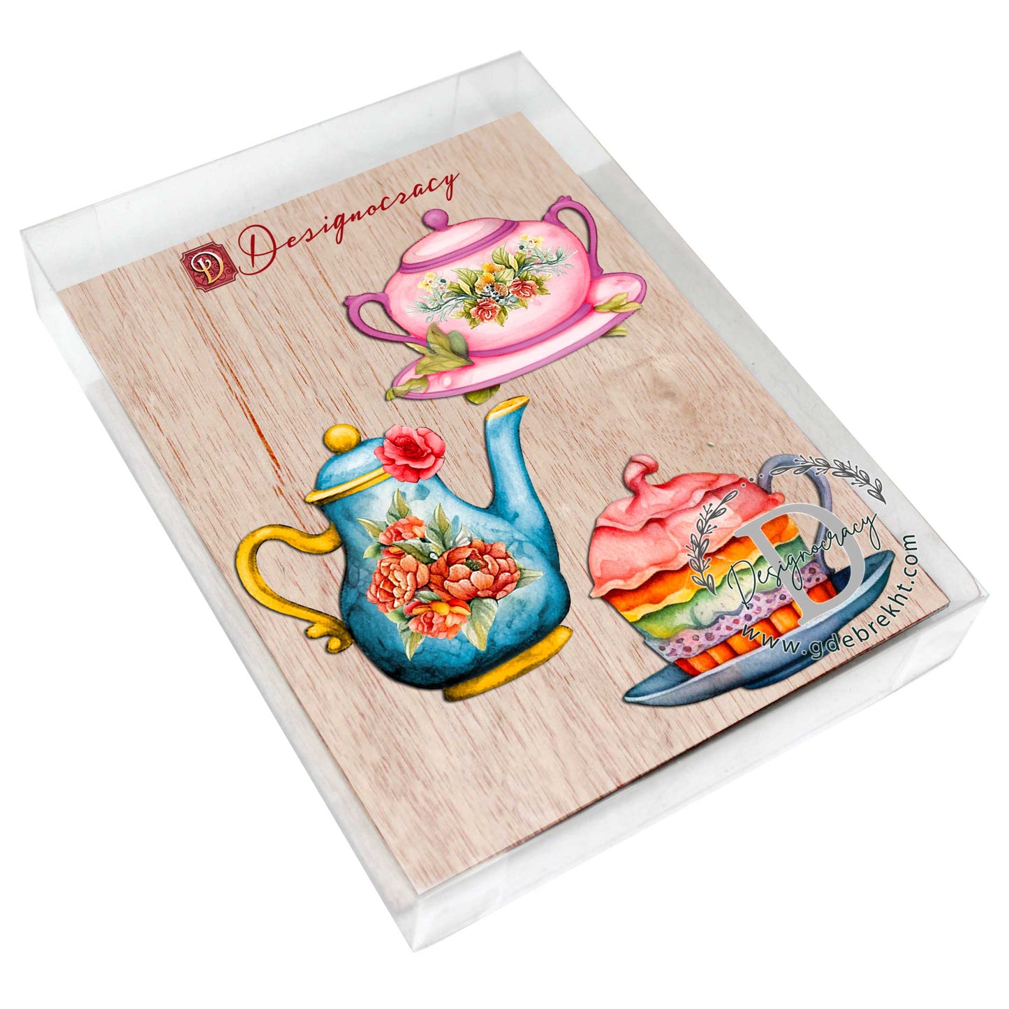 Happy Mother's Day Decorative Wooden Ornaments Set of 3 by G. Debrekht - Love Family Decor - 8091059-S3