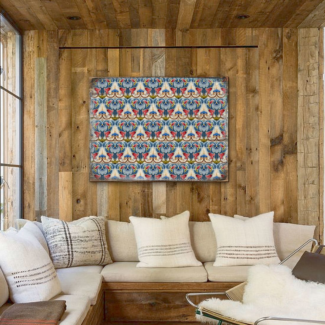 Ponty Wooden Wall Art by G. DeBrekht - Floral Ornamental Decor - 95020B