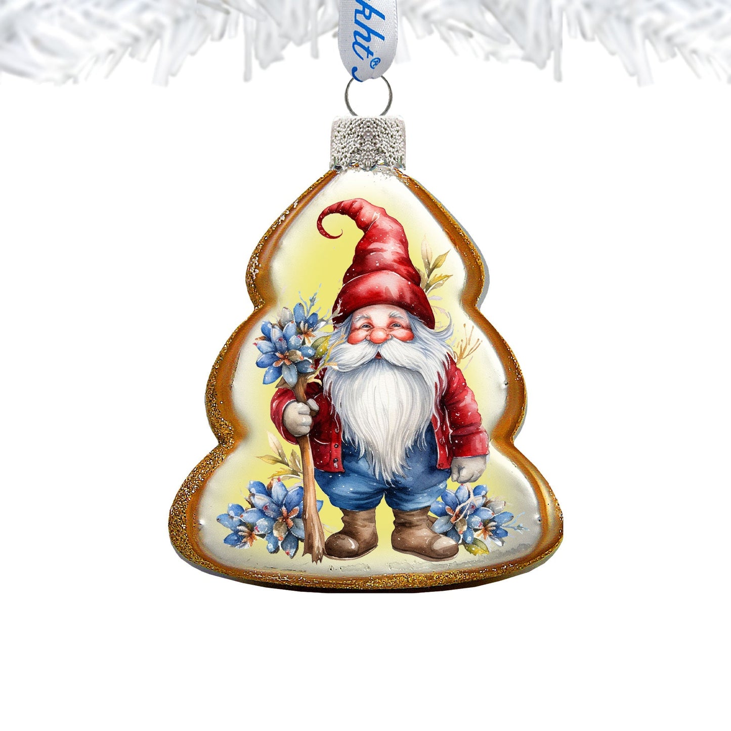 Christmas Gnome Mercury Glass Ornaments by G. Debrekht - Christmas Santa Snowman Decor - 776016