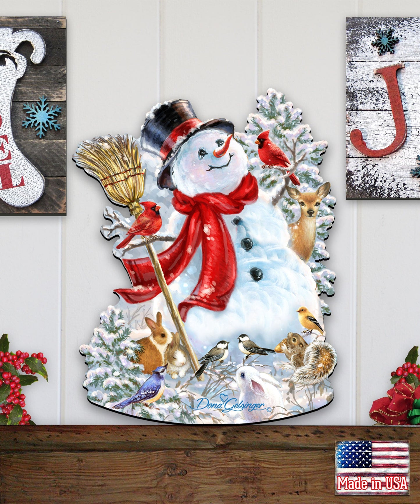 Frosty Forest Friends Christmas Door Decor by D. Gelsinger - Christmas Santa Snowman Decor - 8461026H-1624