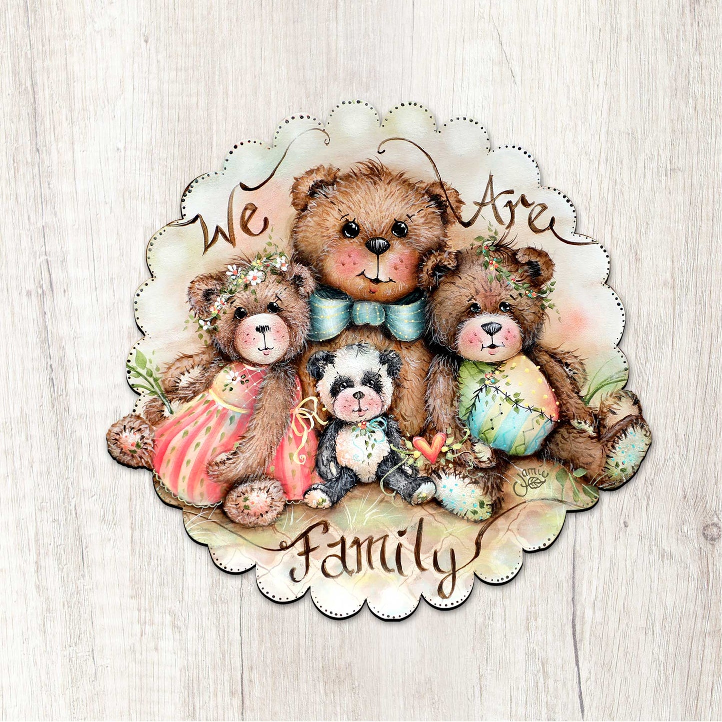 We Are Family Bears Holiday Door Decor by Jamie Mills-Price - Christmas Decor - 8457703H