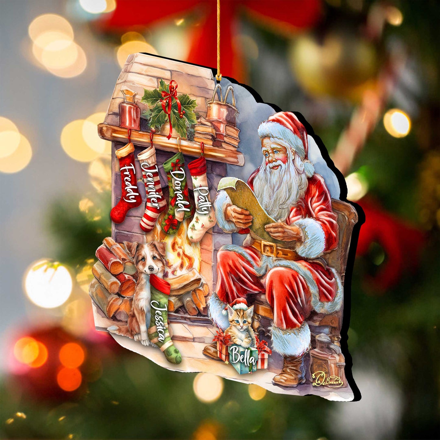 Personalized Santa's List Christmas Ornaments - Family Member Names Wooden Ornaments by G. Debrekht - Christmas Decor - 8652756P