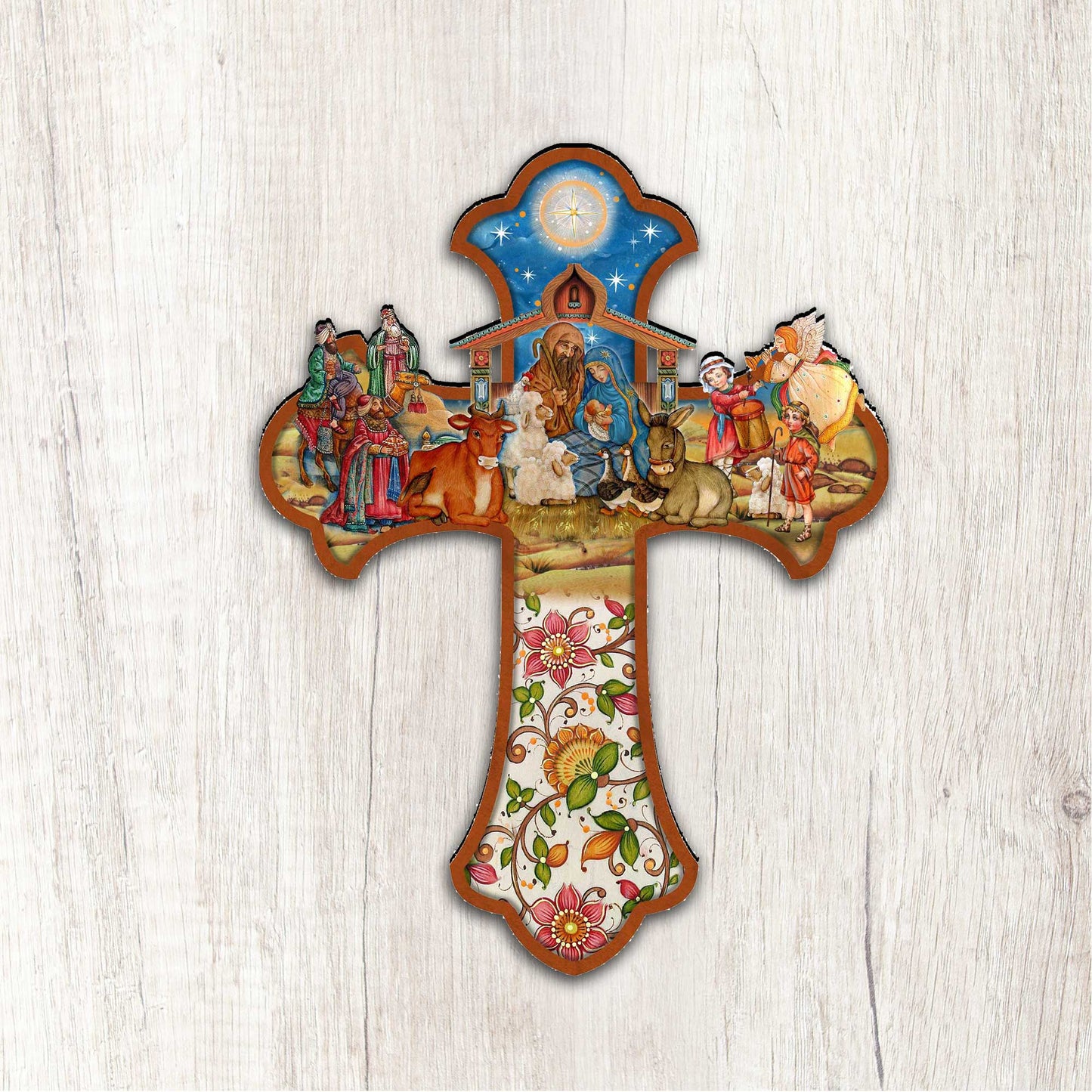 Nativity Cross Nativity Door Decor by G. DeBrekht - Nativity Holiday Decor - 8191164H