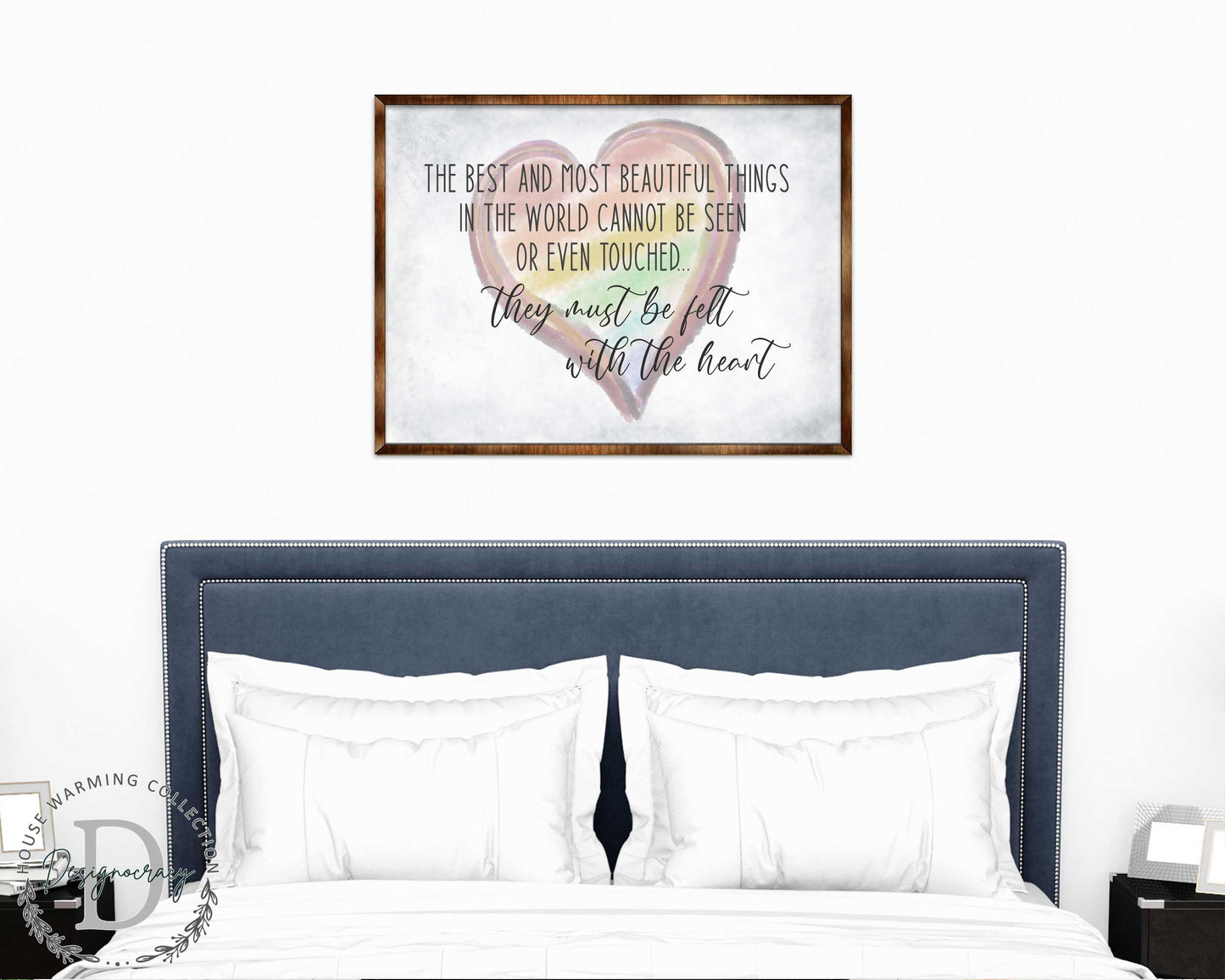Most Wonderful Things Must Be Felt With the Heart - Bedroom Wall Art - Valentines Gift - Contemporary Decor - Gift for Her - ?ÿ Anniversary Gift - Wall Decor - 310337
