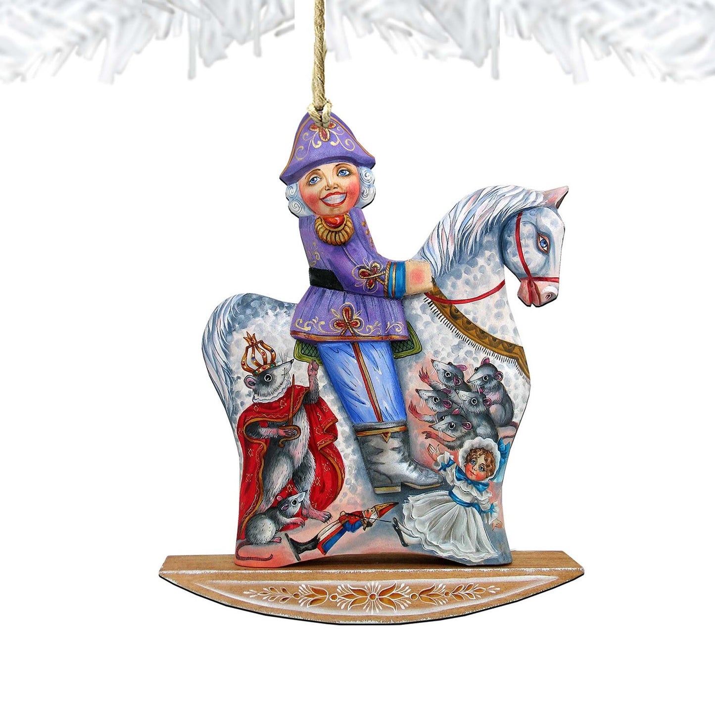 Rocking Nutcracker Wooden Ornaments by G. DeBrekht - Christmas Decor - 8124121