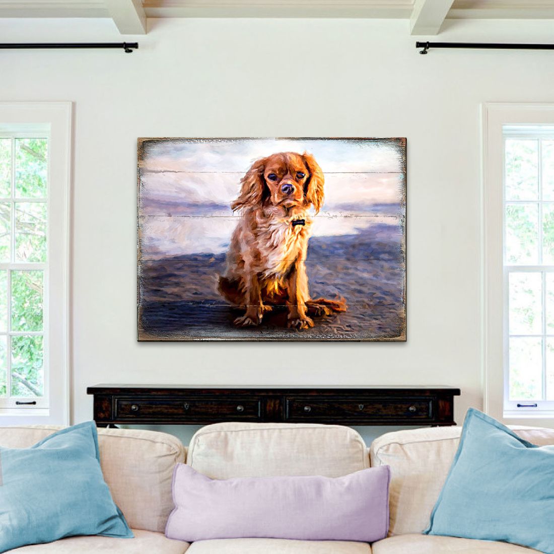 Alodie Small Dog Art Wooden Wall Art by Nature Wonders - Pets Dog and Cats Decor - 95345B