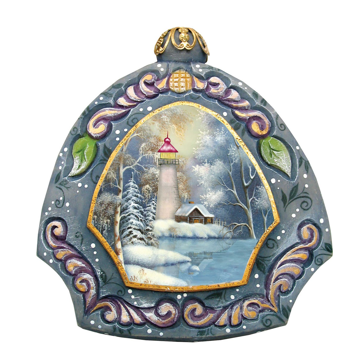 Harbor Light Sculpted Hand-Painted Christmas Ornament by G. DeBrekht - Coastal Holiday Decor - 6102832