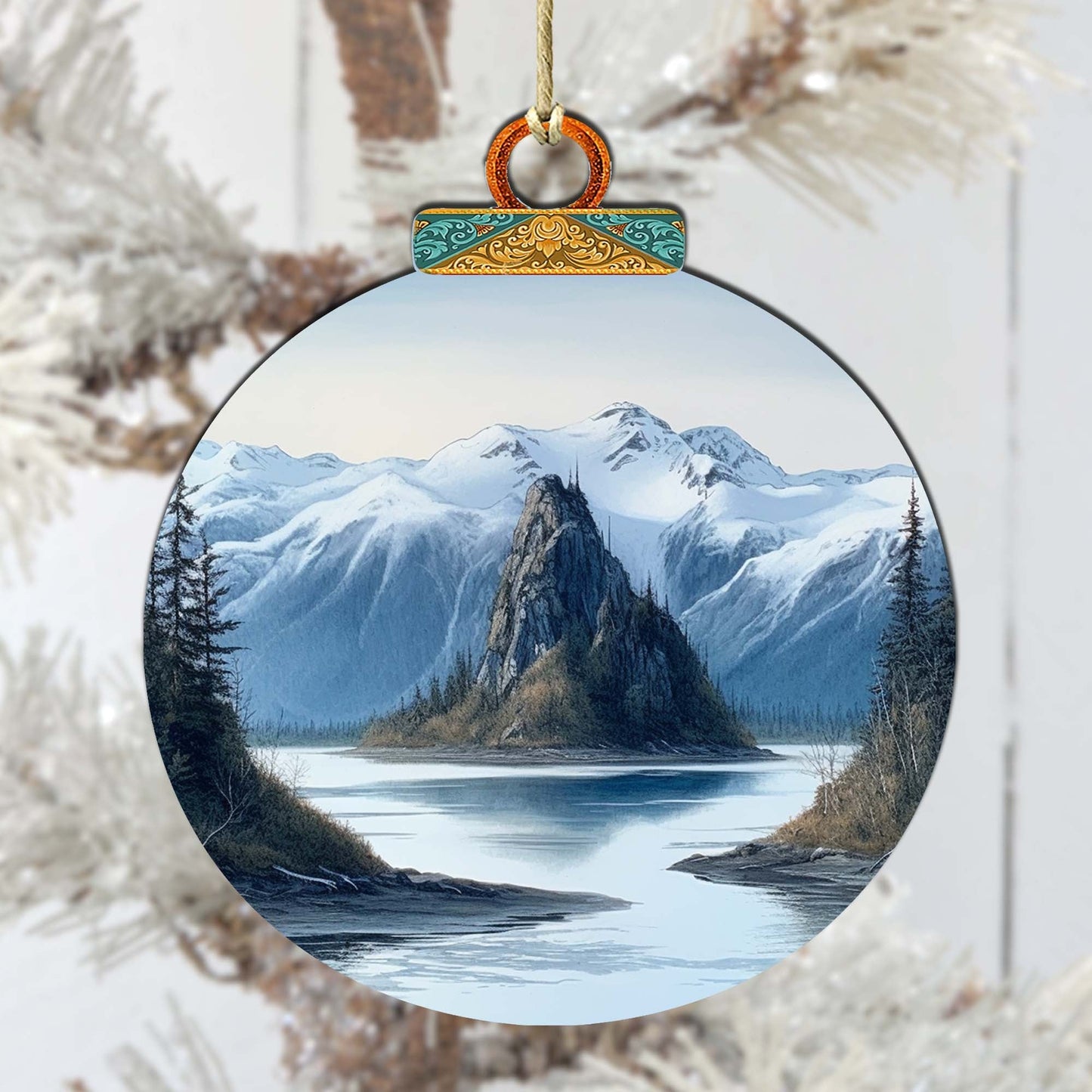 The Magic of Alaskan Nature Wooden Ornaments by G.Debrekht - Wildlife Holiday Decor - 870078