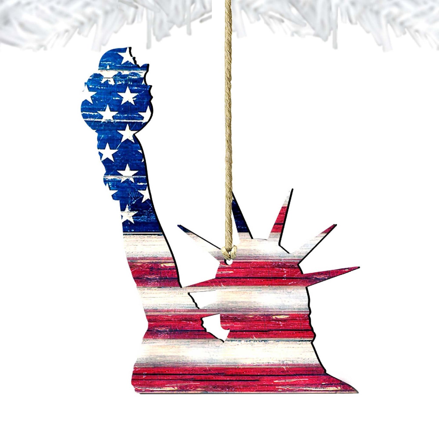 Statue of Liberty Rustic Wooden Ornaments - American Patriotic Decor - 8198918