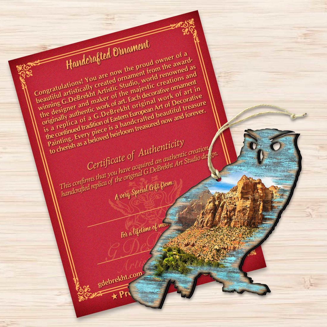 Owl Wooden Ornaments by Nature Wonders - Wildlife Holiday Decor - 8198161