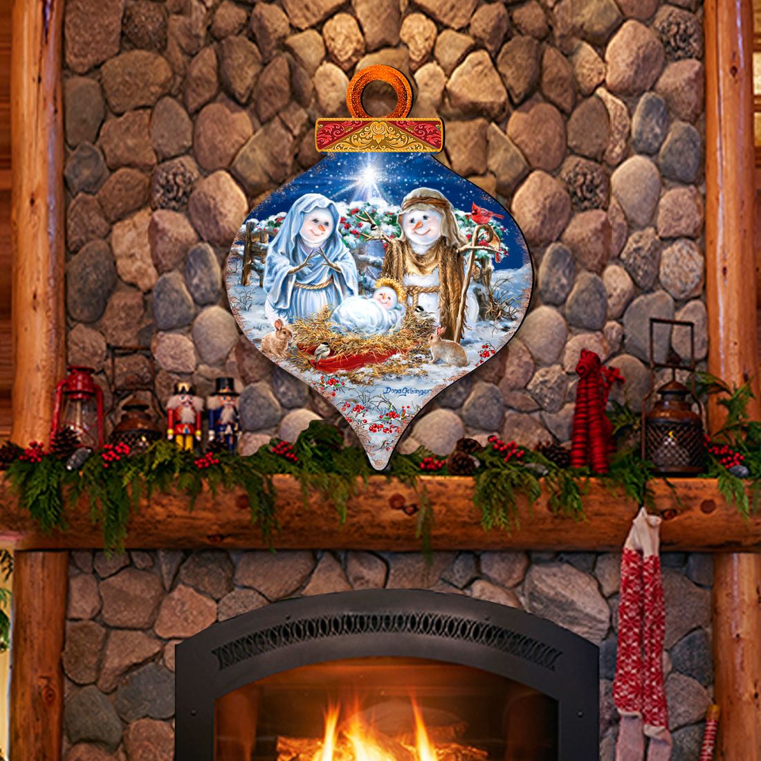 Snow Family Nativity Door Decor by D. Gelsinger - Christmas Santa Snowman Decor - 8031153H-DG