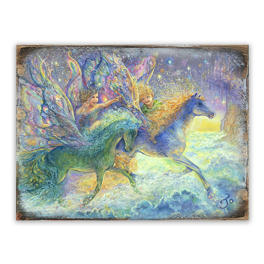 Race You to Fairyland Fantasy Wooden Wall Art by Josephine Wall - Fantasy Decor - 852134-JW