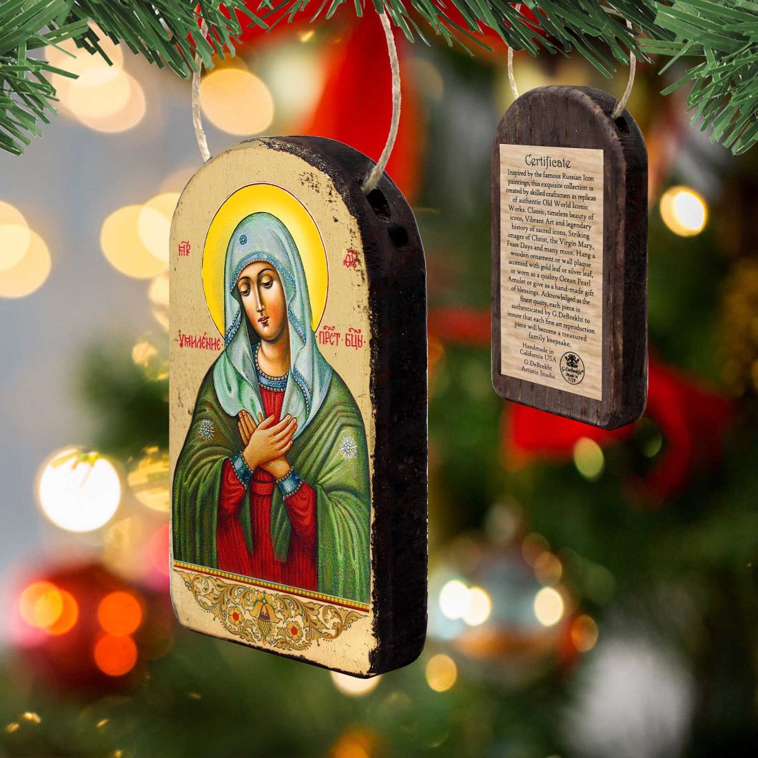 The Mother of God Tenderness Religious Orthodox Sacred Icon Ornament - Inspirational Icon Decor - 87012