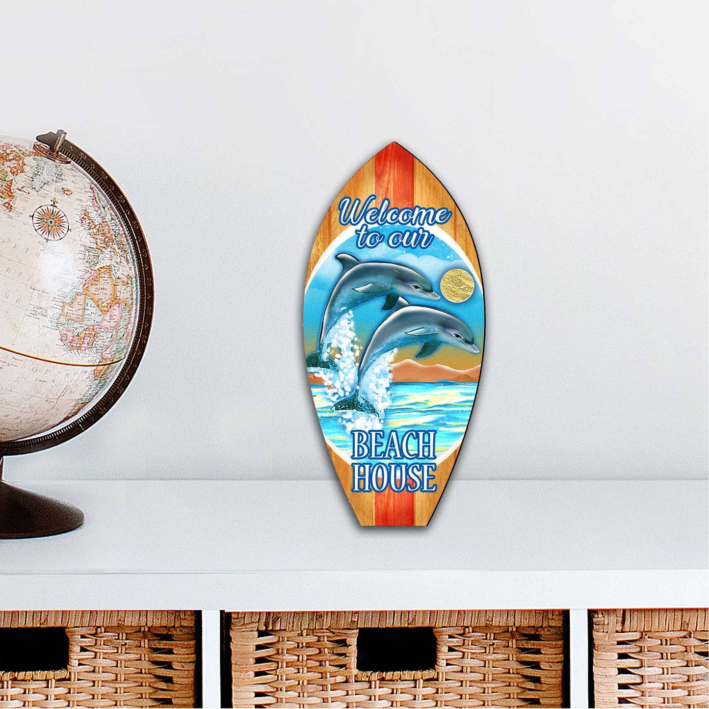 Surfboard Coastal Door Decor by G. DeBrekht - Coastal Holiday Decor - 8198522-2H