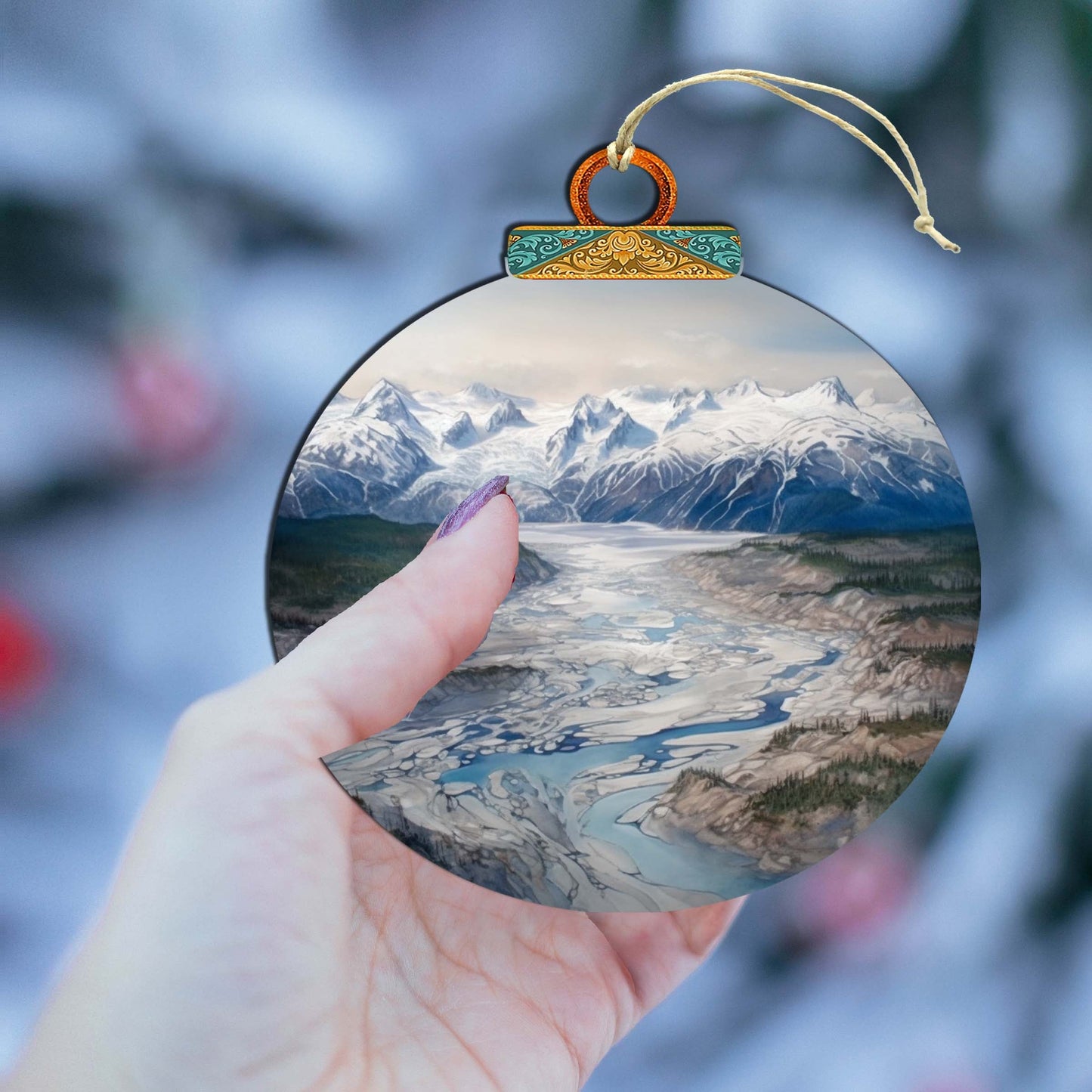 Alaskan Wilderness Symphony Wooden Ornaments by G.Debrekht - Wildlife Holiday Decor - 870057