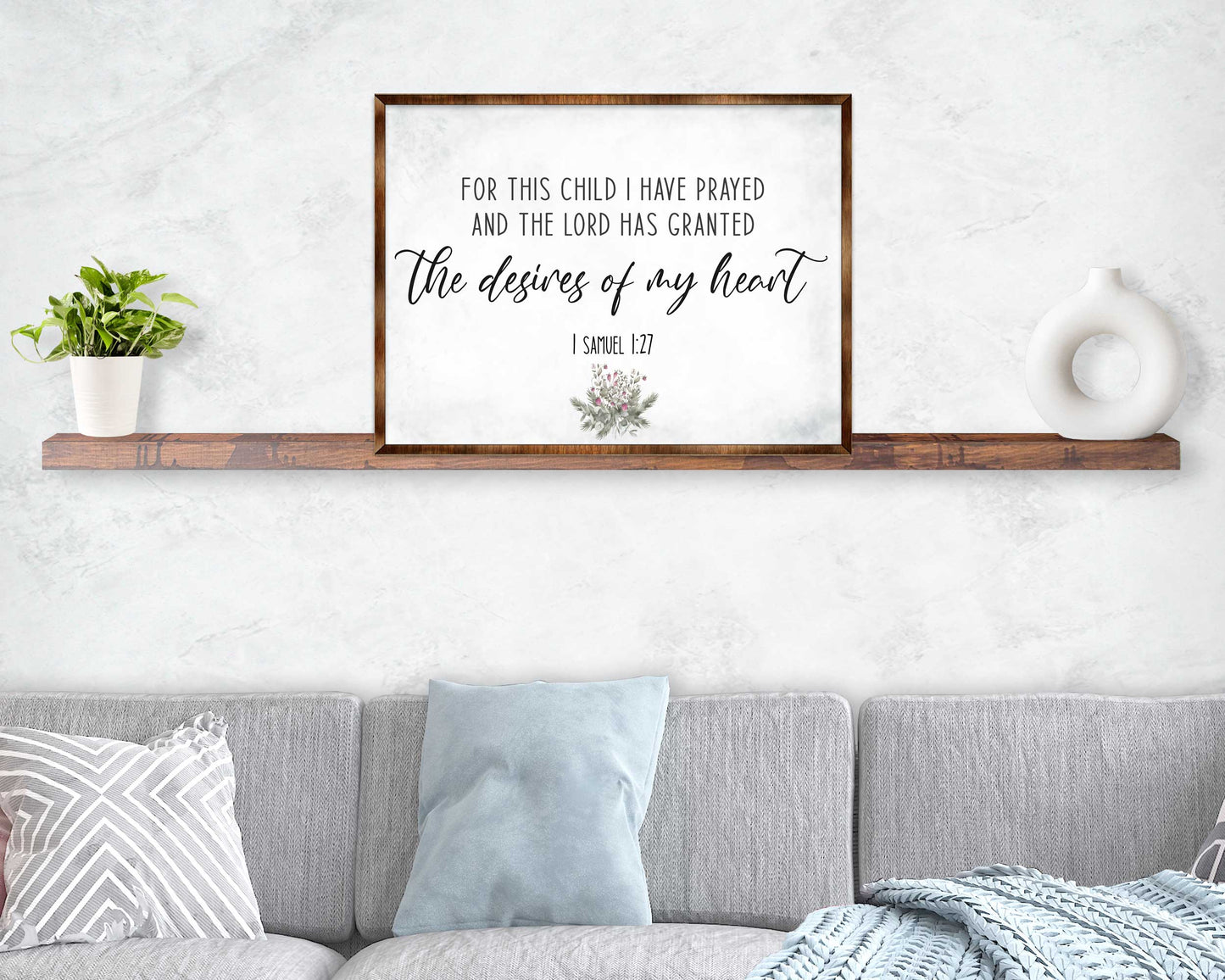 The Desires of My Heart - Wooden Nursery Room Decor - Samuel 1:27 - Contemporary decor - Religious wall art - 310339