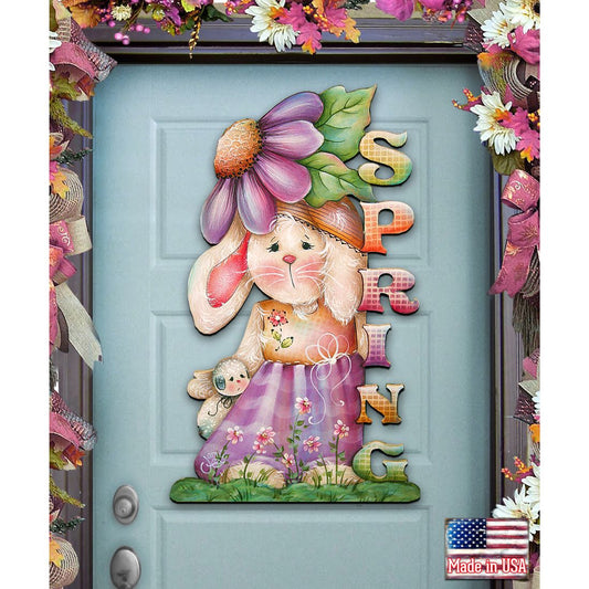 Bunny Decorative Easter Door Decor by Jamie Mills-Price - Easter Spring Decor - 8457604H