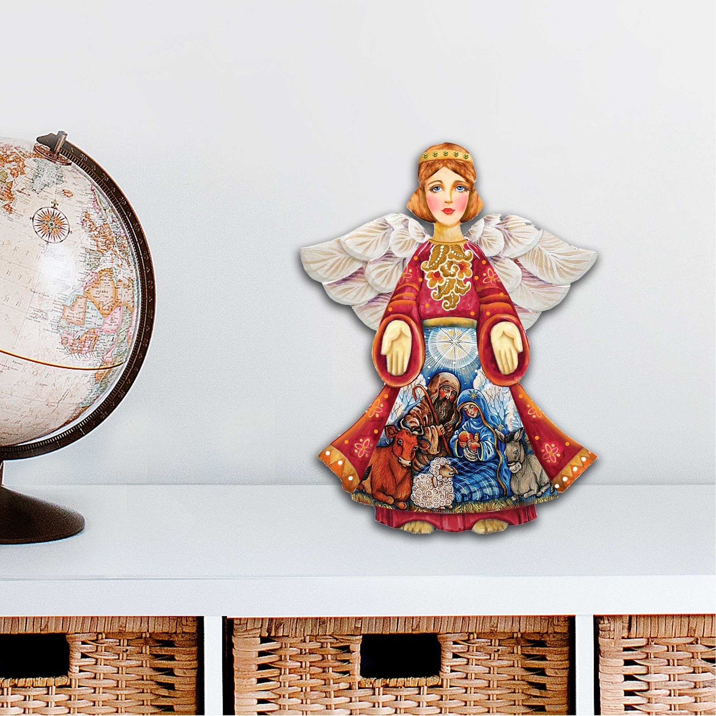 Nativity Christmas Angel Nativity Door Decor by G. DeBrekht - Nativity Holiday Decor - 8152722H