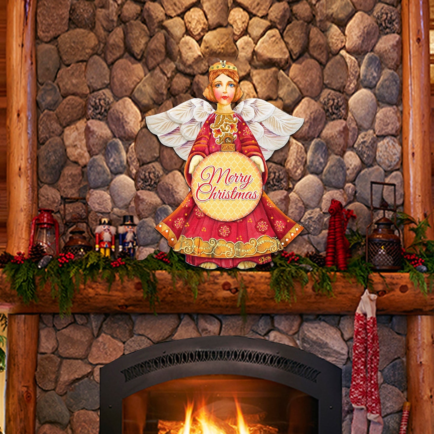 Dated Merry Christmas Angel Door Hanger by G. DeBrekht - Designocracy - 8152722H-MCH