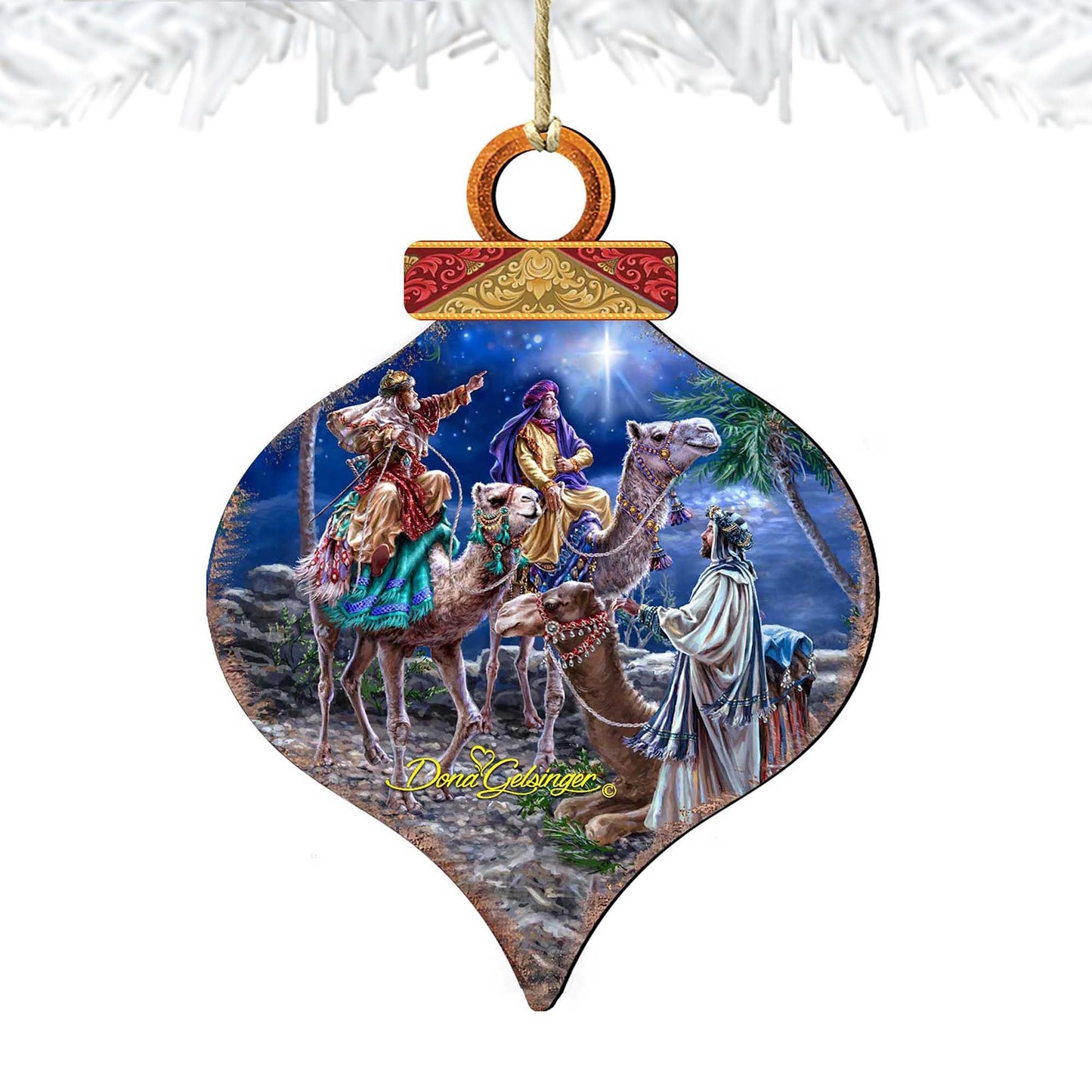 The Magic Wrap Christmas Wooden Ornaments by Gelsinger - Christmas Santa Snowman Decor - 8031024-1810