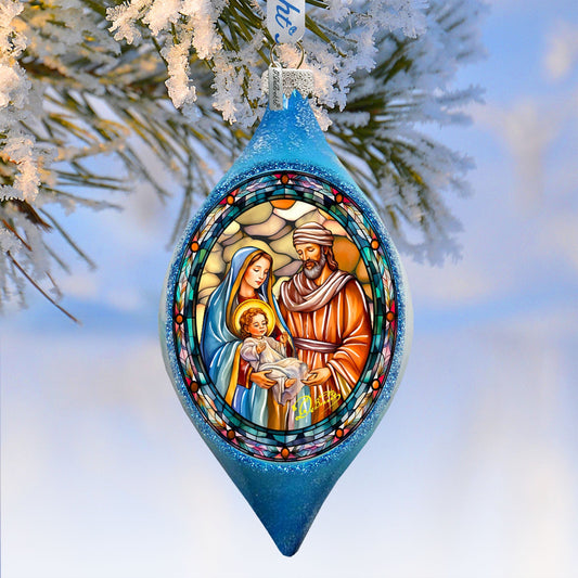 Christmas Story Drop Glass Ornament by G. Debrekht - Nativity Holiday Decor - 757-052