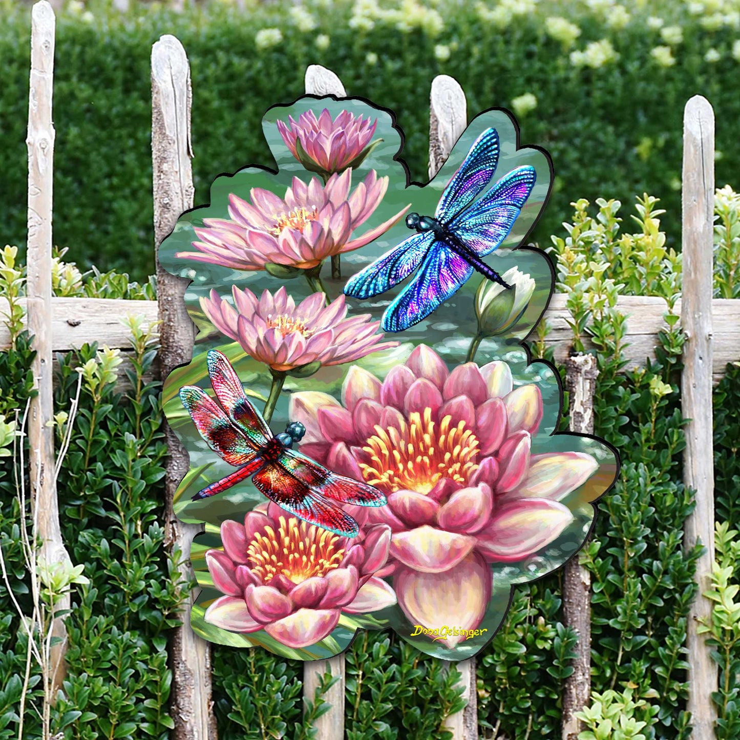 Dragonflies and Water Lilies Wildlife Wall Decor - D. Gelsinger - Wildlife Holiday Decor - 8461065H-DG
