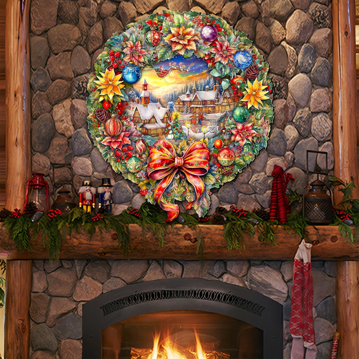 Christmas Wreath Holiday Door Decor by G. Debrekht - Christmas Decor - 8652802H