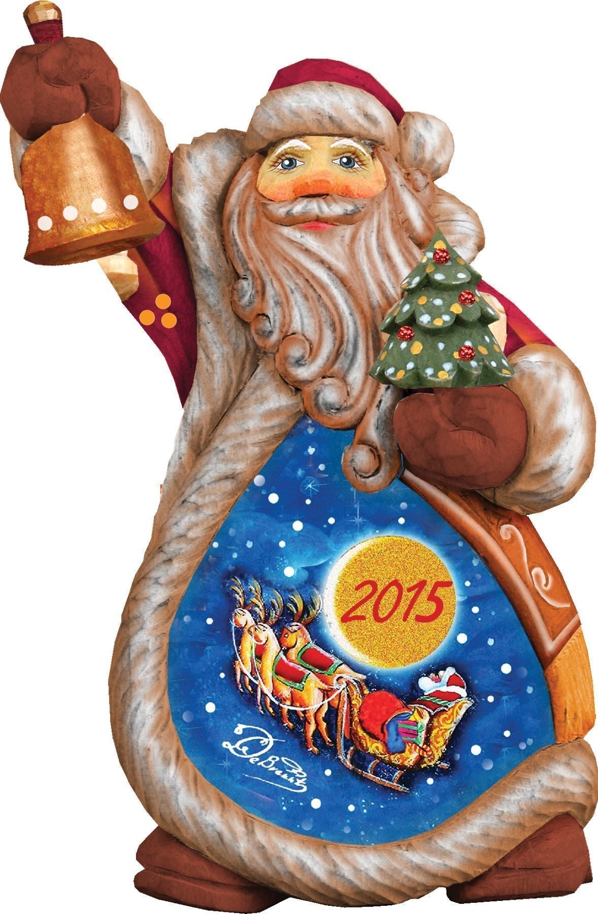 Celebration Santa Sculpted Hand-Painted Christmas Figurine by G. DeBrekht - Christmas Santa Snowman Decor - 6612234