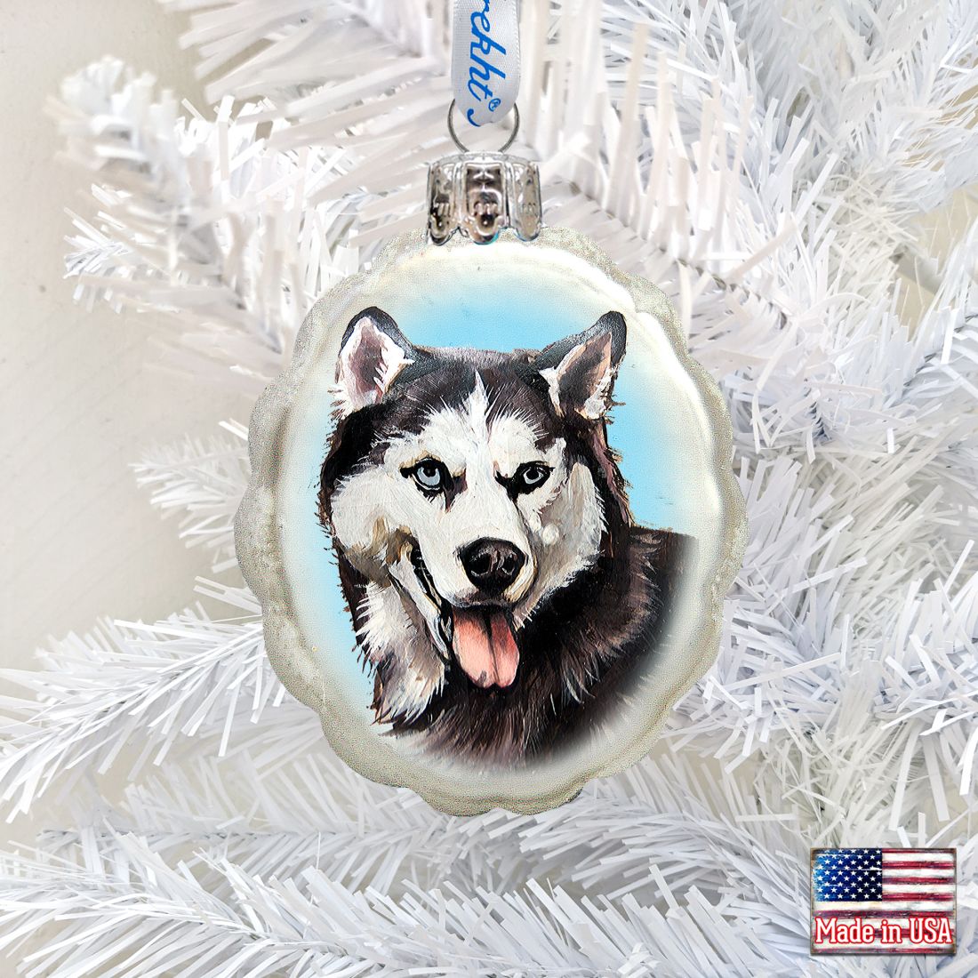 Siberian Husky Mercury Glass Ornament by G. DeBrekht - Pets Dog and Cats Decor - 774013