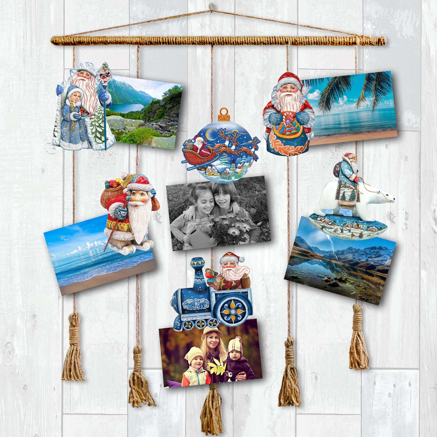 Up-Up and Away Decorative Wooden Clip-on Ornaments Set of 6 by G. Debrekht - Christmas Decor - 8090132C-S6