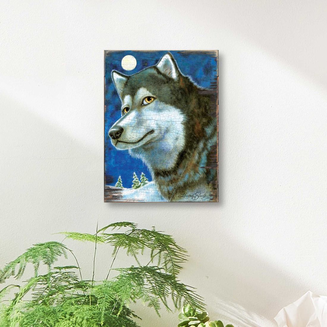 Snow Tracks Wooden Wall Art by Laura Seeley - Pets Dog and Cats Decor - 8511114B